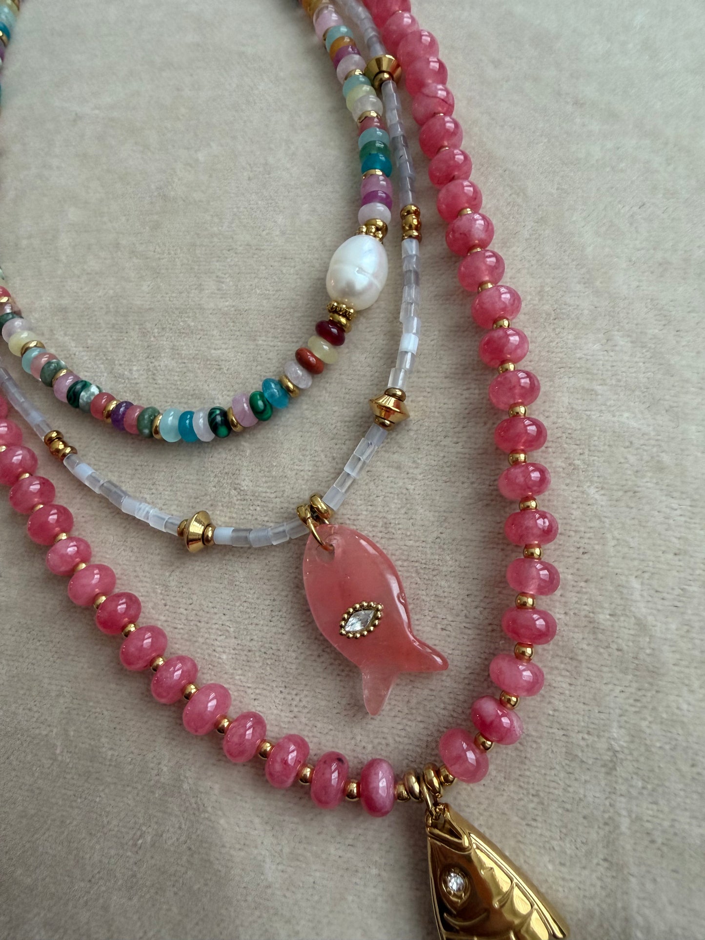 Fish Quartz Pendant necklace
