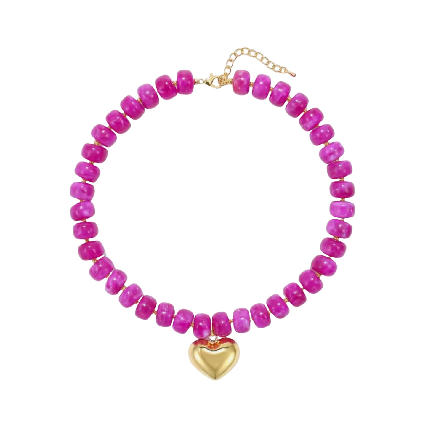 Caramel Necklace with Heart Charm
