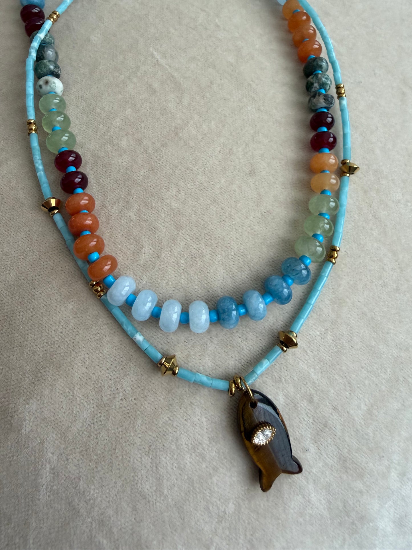 Fish Quartz Pendant necklace