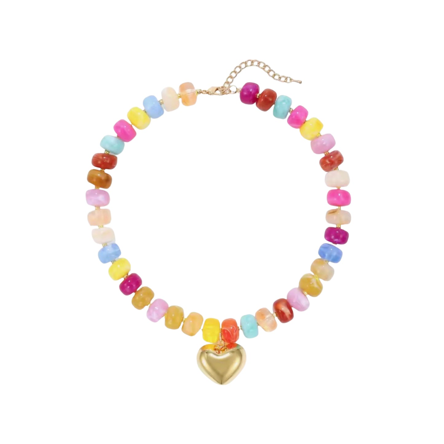 Caramel Necklace with Heart Charm