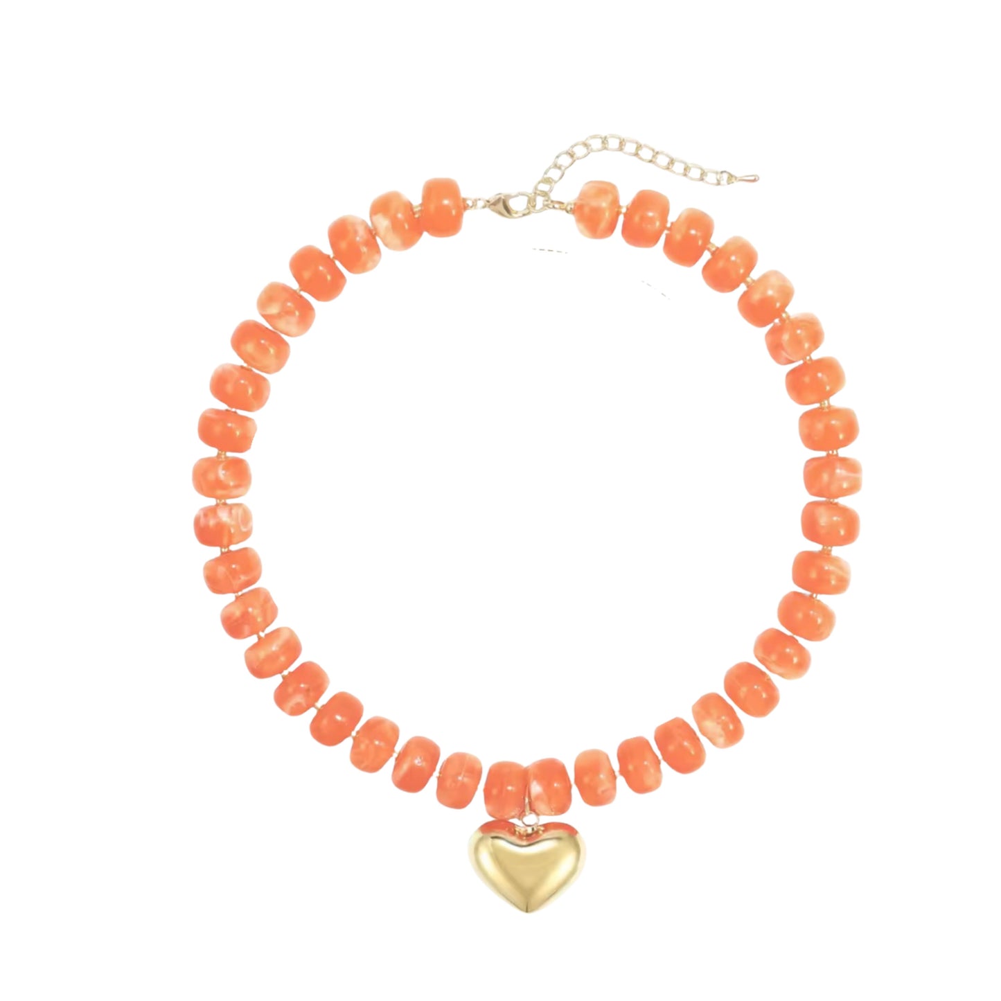 Caramel Necklace with Heart Charm