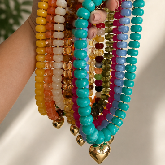 Caramel Necklace with Heart Charm