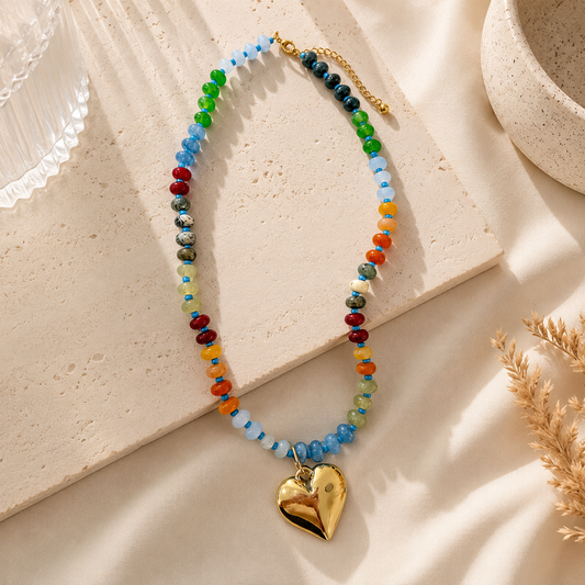 Colorful heart pPndant Necklace