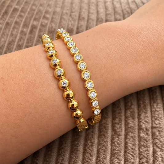 Gold and Brilliant Bracelets
